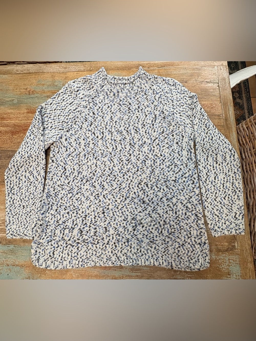 Talbots Marled Knit Mock Neck Sweater